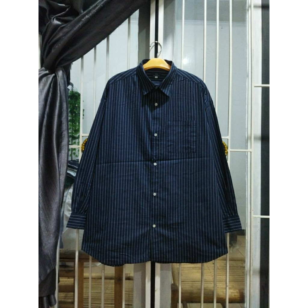 kemeja garis-garis item by urban research 5XL casual besar bigsize jumbo pria murah terbaik