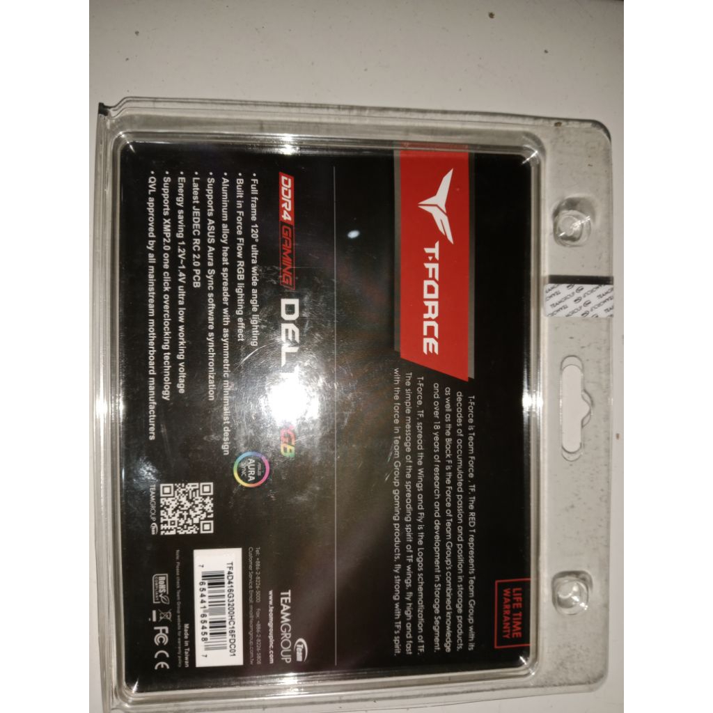 RAM DDR4 16GB (8x2) T-Force Delta RGB 3200MHz – Dual Channel Gaming PC