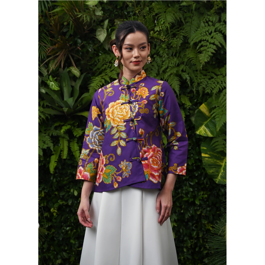 NONA RARA - Vivi Encim T4963, Baju kerja batik blouse wanita modern