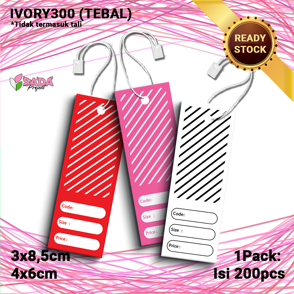 Hang Tag Label Baju Tebal Serbaguna Ready Stock(isi 200pcs)