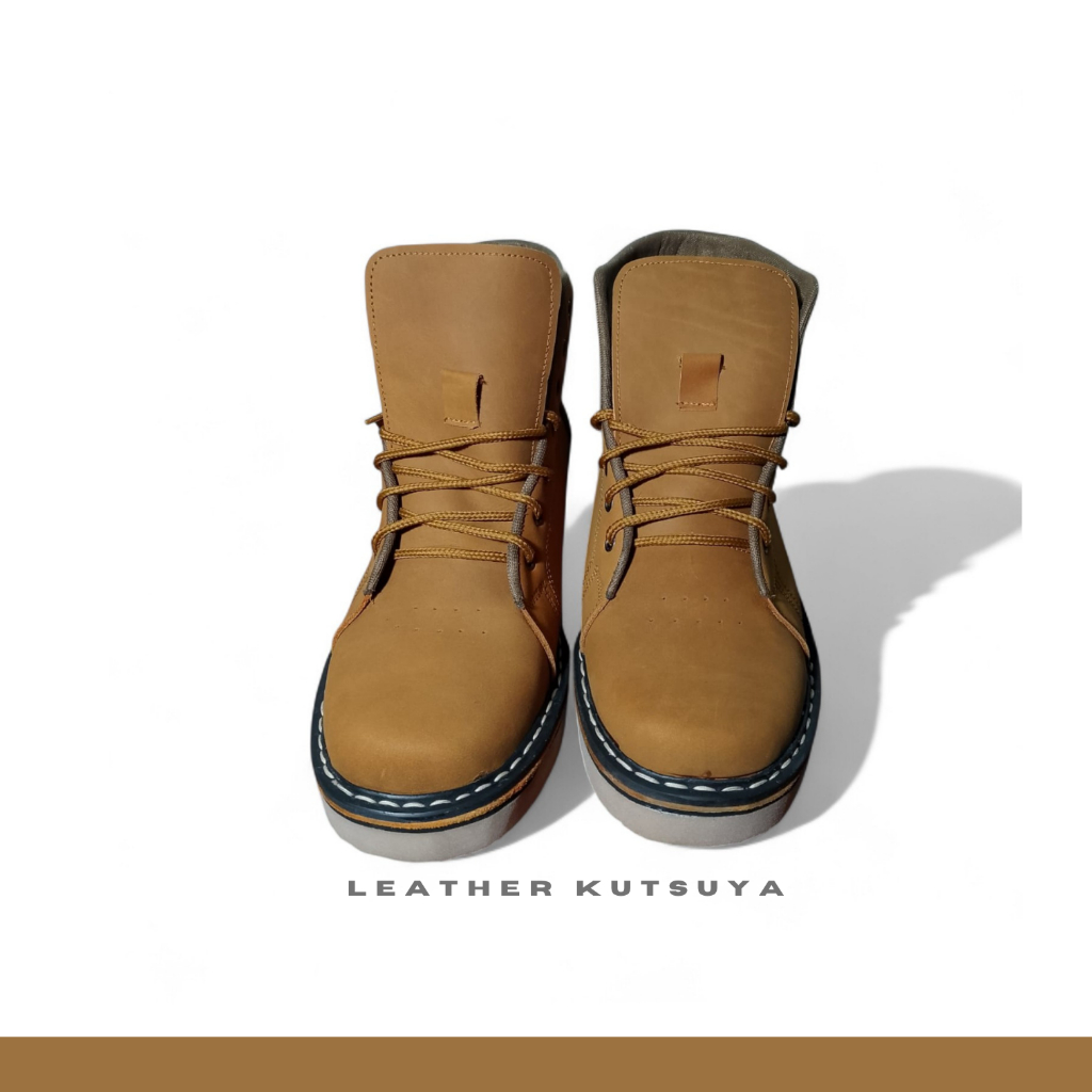 Sepatu Boots Tan Kulit Pria High Quality Mr.LA – Boots Santai & Kerja, Nyaman, Tahan Lama
