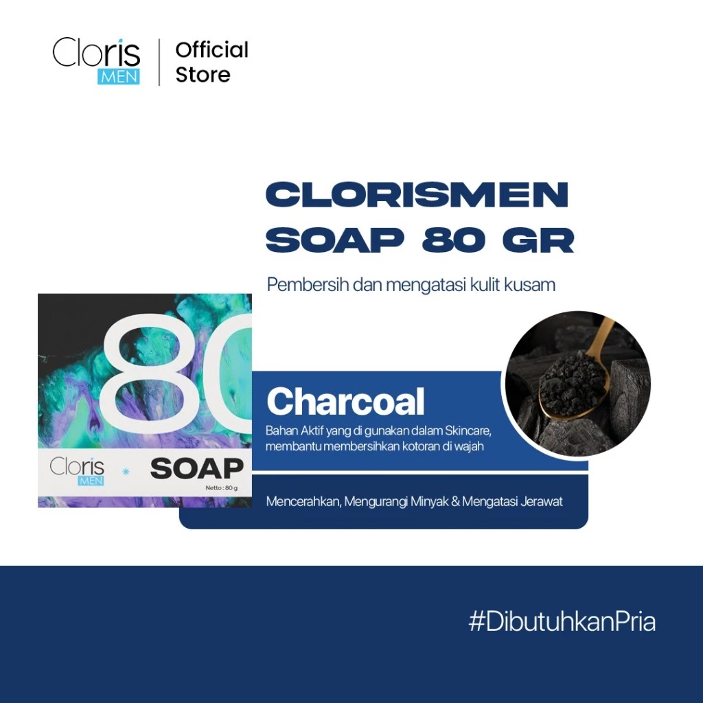 Clorismen Sabun Muka Pria Untuk Kulit Kusam dan Berminyak BPOM