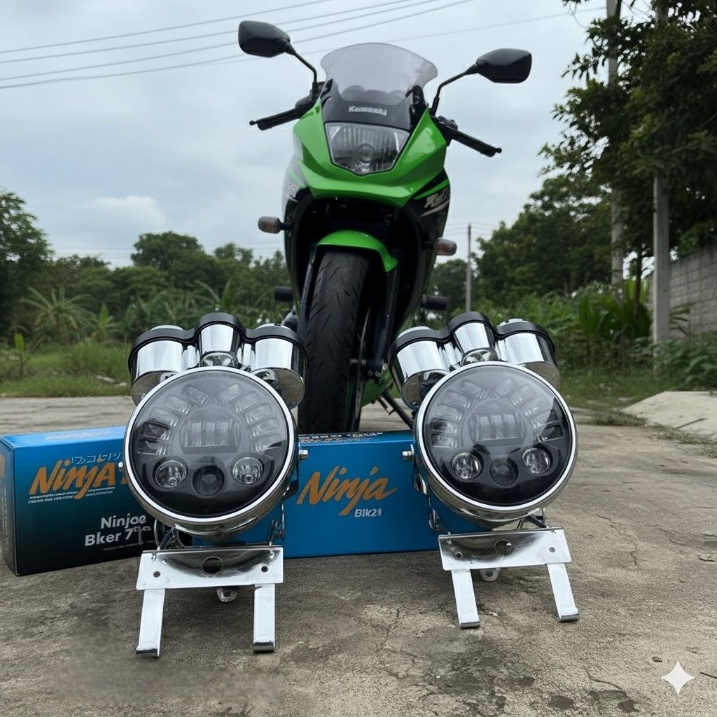 Lampu Sports Day 7 inch full Set Batok ninja Speedo ninja breket lampu ninja untuk pemakian shok dep