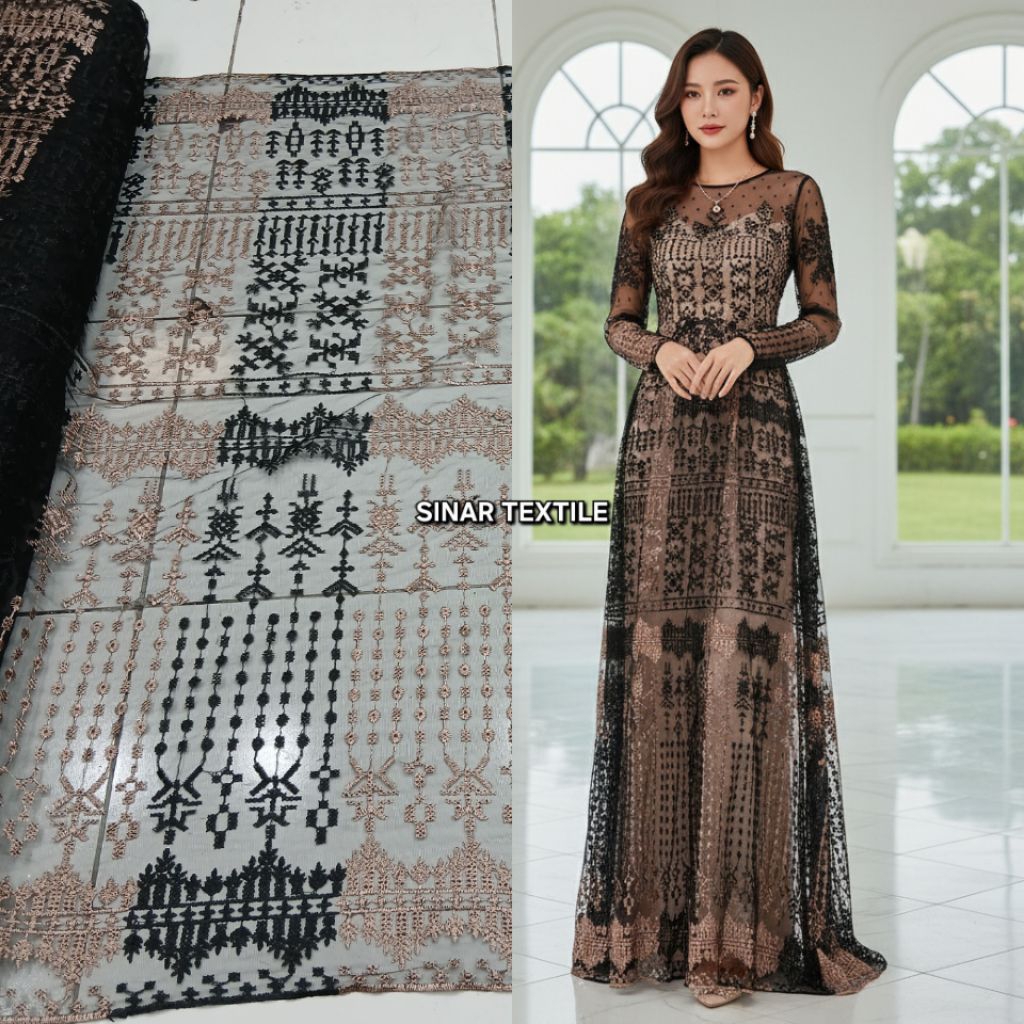 (COD)Kain tile bordir sapto sumba premium / Kain tile sapto sumba