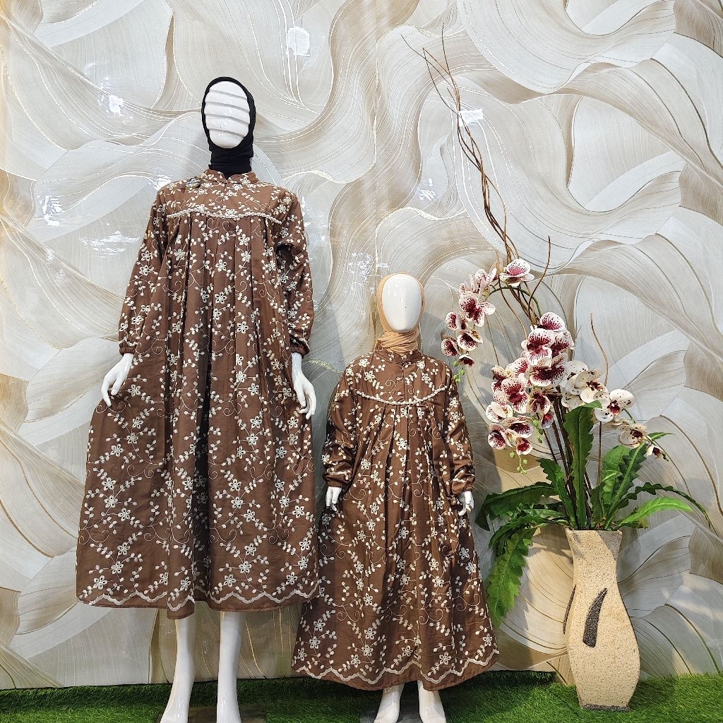 GAMIS KATUN BORDIR ISABELL//GAMIS KATU BORDIR DEWASA JUMBO//GAMIS KATBOL JUMBO XXL//GAMIS KATBOL LD 