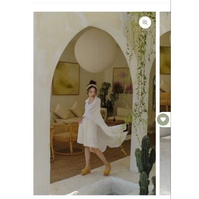 MAVEN christian silk dress in frosty white ( outer) see through