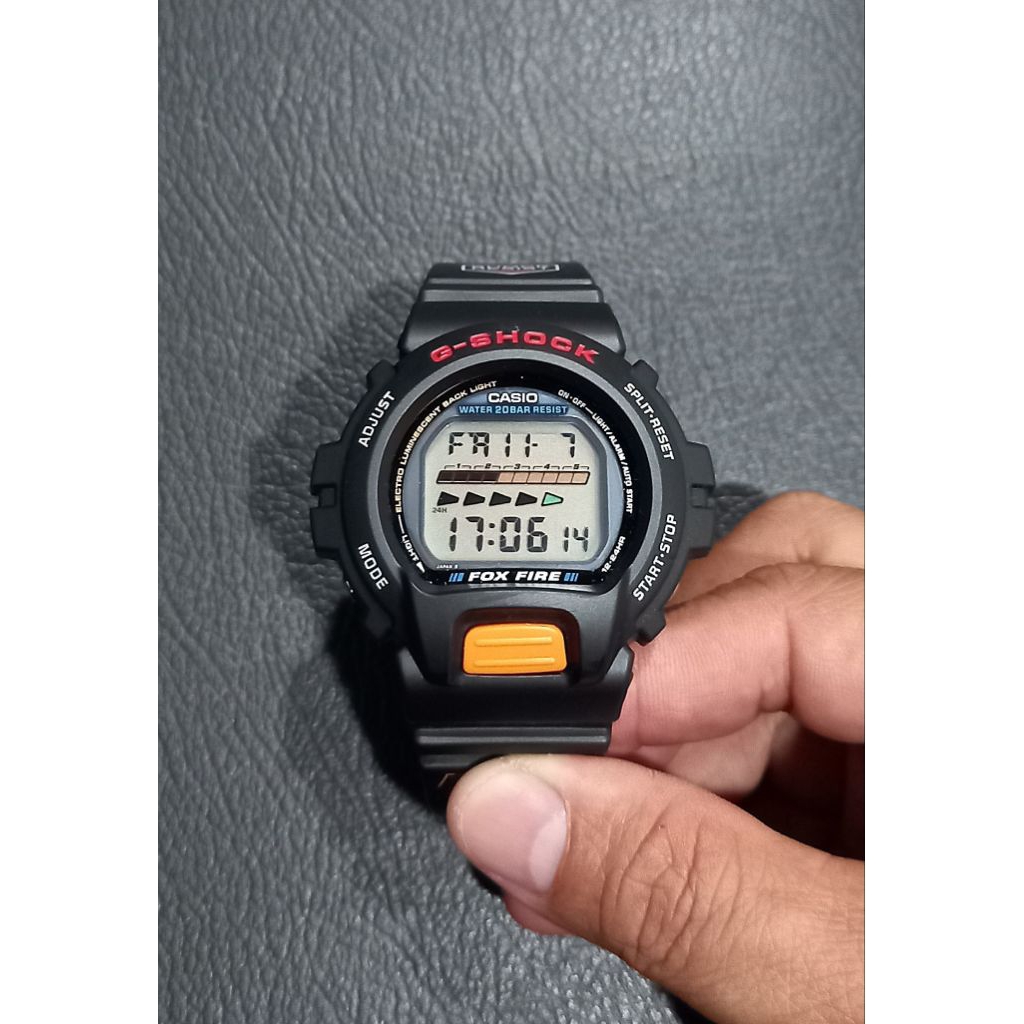 Jam Tangan Casio G-Shock GShock DW-6600B / DW6600B / DW-6600 Black Tombol Orange