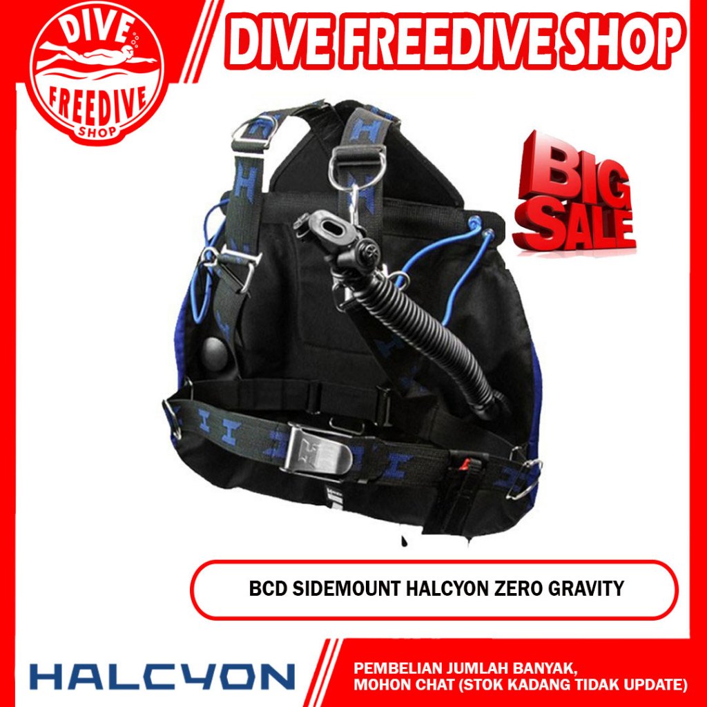 BCD Sidemount Halcyon Zero Gravity Black BC technical Scuba Diving Pelampung Jacket Selam