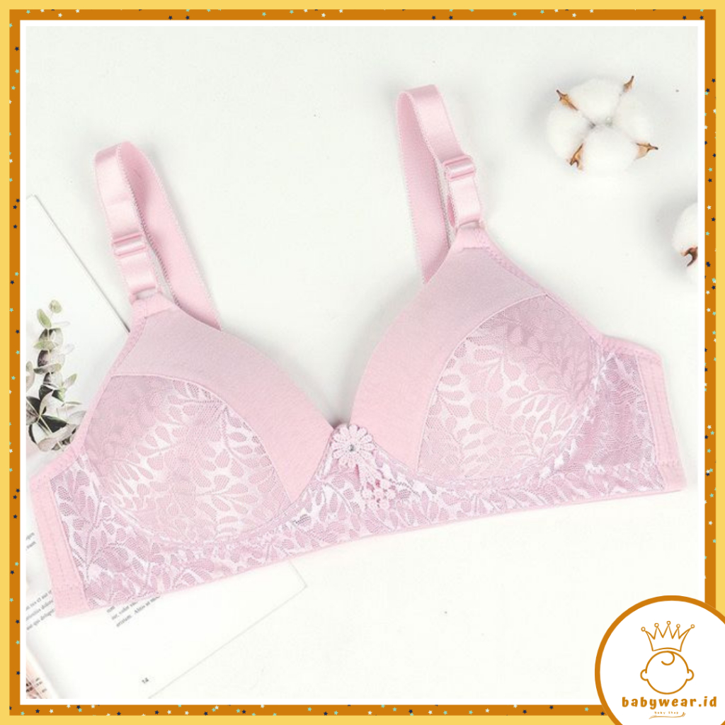 BW BH pakaian dalam motif pinati bra wanita jumbo push up untuk remaja ukuran besar tanpa kawat busa