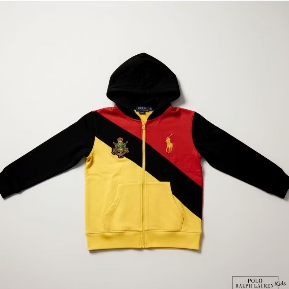 Polo Ralph Lauren Kids Hoodie Colorblock Premium Size 12 – Hoodie Anak Original 100% Cotton Full Zip