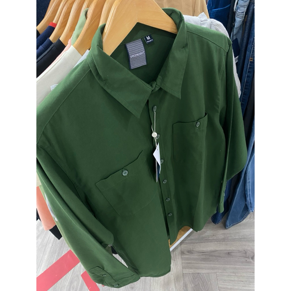 Kemeja Pria Greenlight Shirt Long Sleeve Regular Fit Cotton Polos Simpel Promo 021124