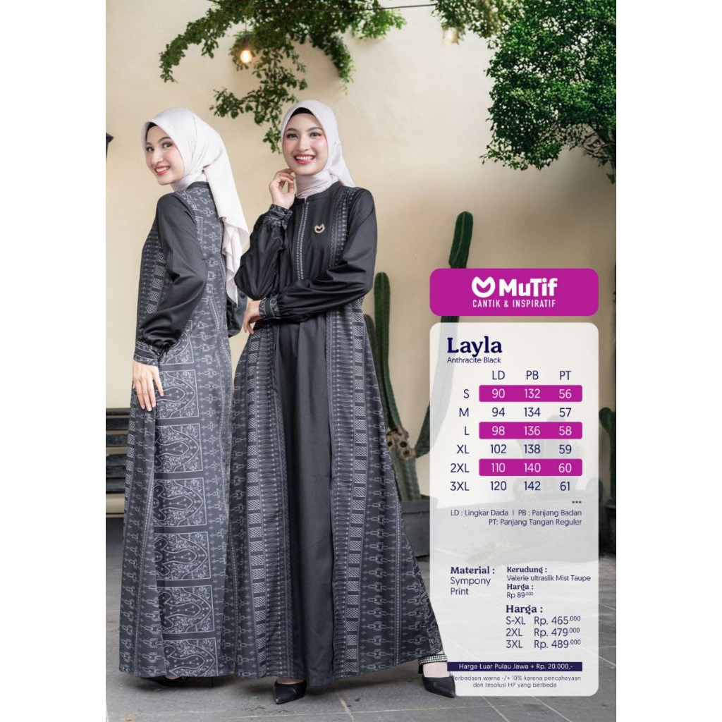 NEW ARRIVAL GAMIS LAYLA ANTHRACITE BLACK // KOKO QOMAR ANTHRACITE BLACK BY ORI MUTIF