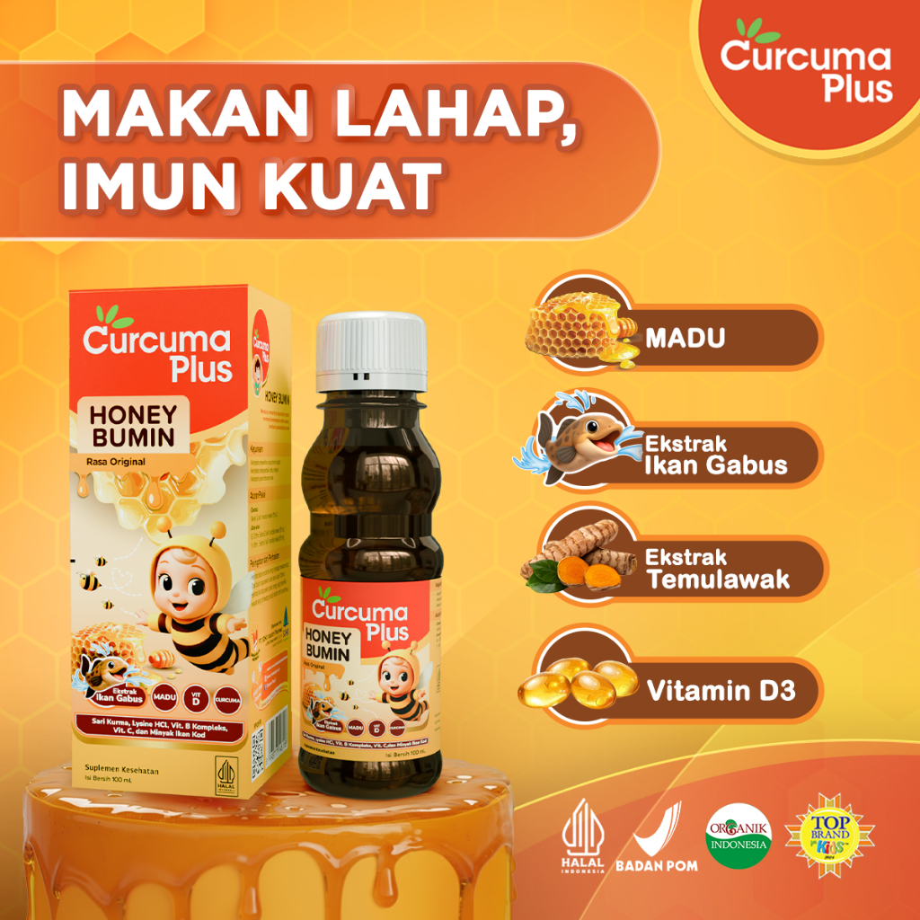 Curcuma Plus Honey Bumin - Vitamin Anak Mengandung Madu, Temulawak, Ikan Gabus dan D3