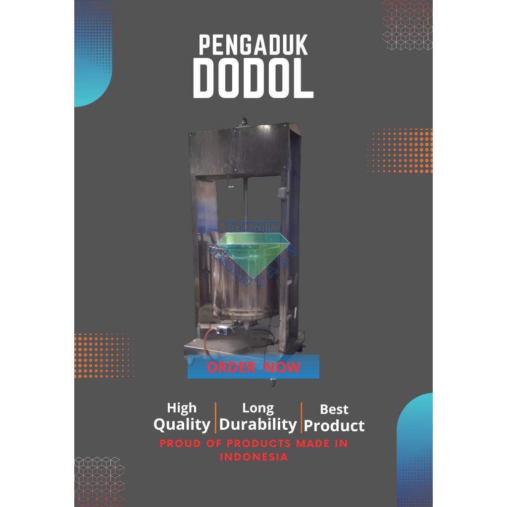 Mesin pengaduk adonan dodol, jenang dan selai kapasitas 25 liter