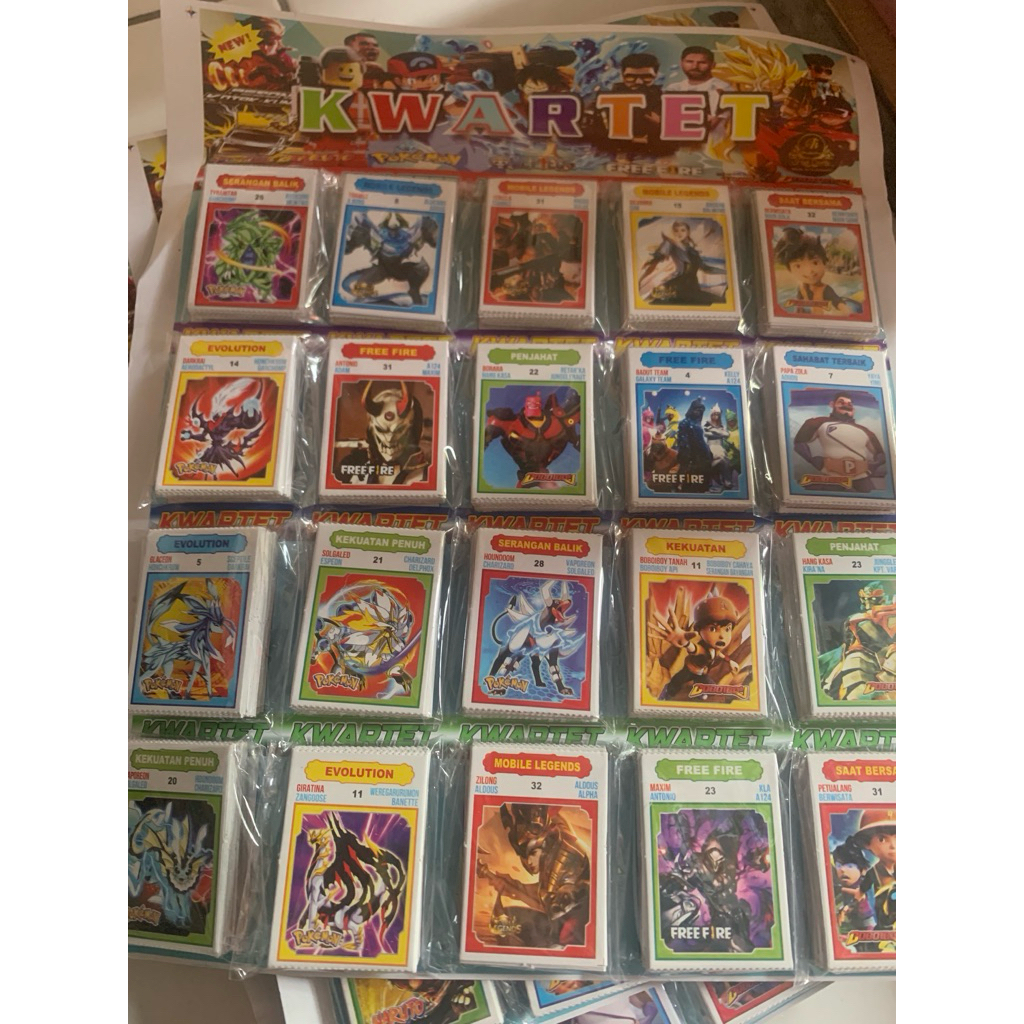 Kartu Kwartet - Mainan anak gambar tepuk lokal