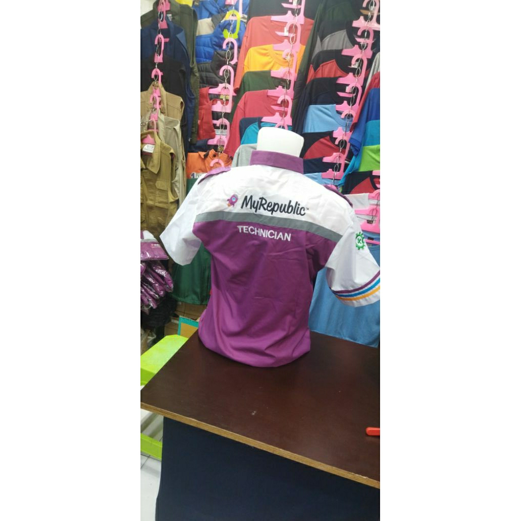 Baju seragam wifi myrepublic tinggal ngasih nama PT nya