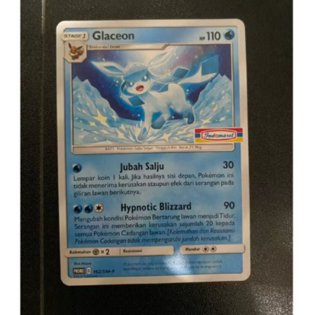 kartu pokemon promo indomaret ori glaceon