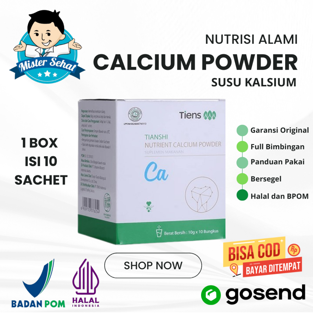 Tiens Calcium - Tiens Nutrient Calcium Powder - Susu Kalsium Tiens - Susu Tulang - Isi 10 sachet