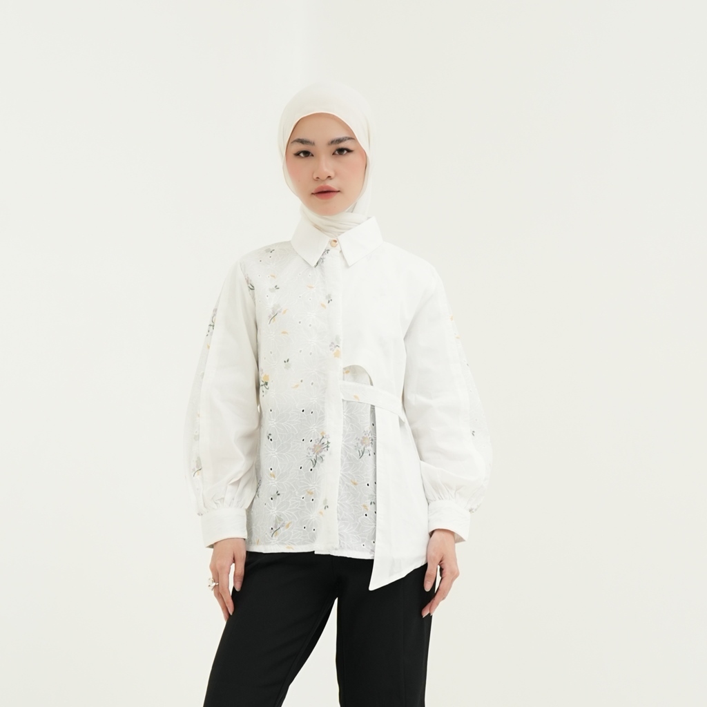 TUNIQUE | Haya Blouse | Noelle Series | Blouse Bahan Linen | Blouse Asymetris | Blouse Kerja