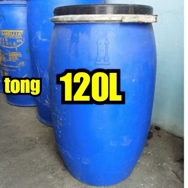 tong plastik klem 120 liter - drum biru 120 liter wadah silase,fermentasi pakan dll