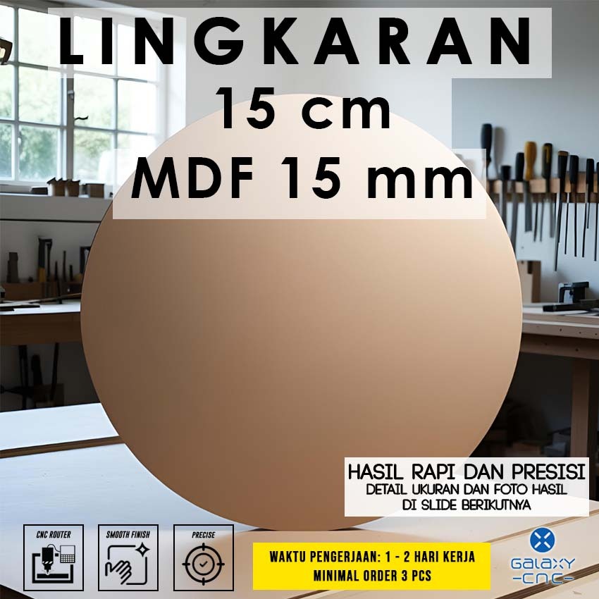 Lingkaran 15 cm - MDF 15 mm - MDF board / papan MDF kayu