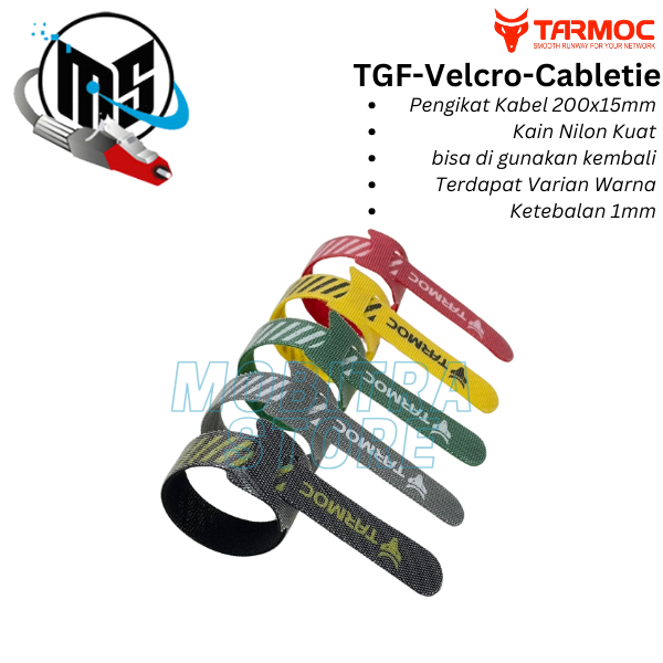 Tarmoc TGF-VELRO-CABLETIE | Perekat/Kretekan Cable Tie Kabel Ties Strap Pengikat kabel 200x15mm