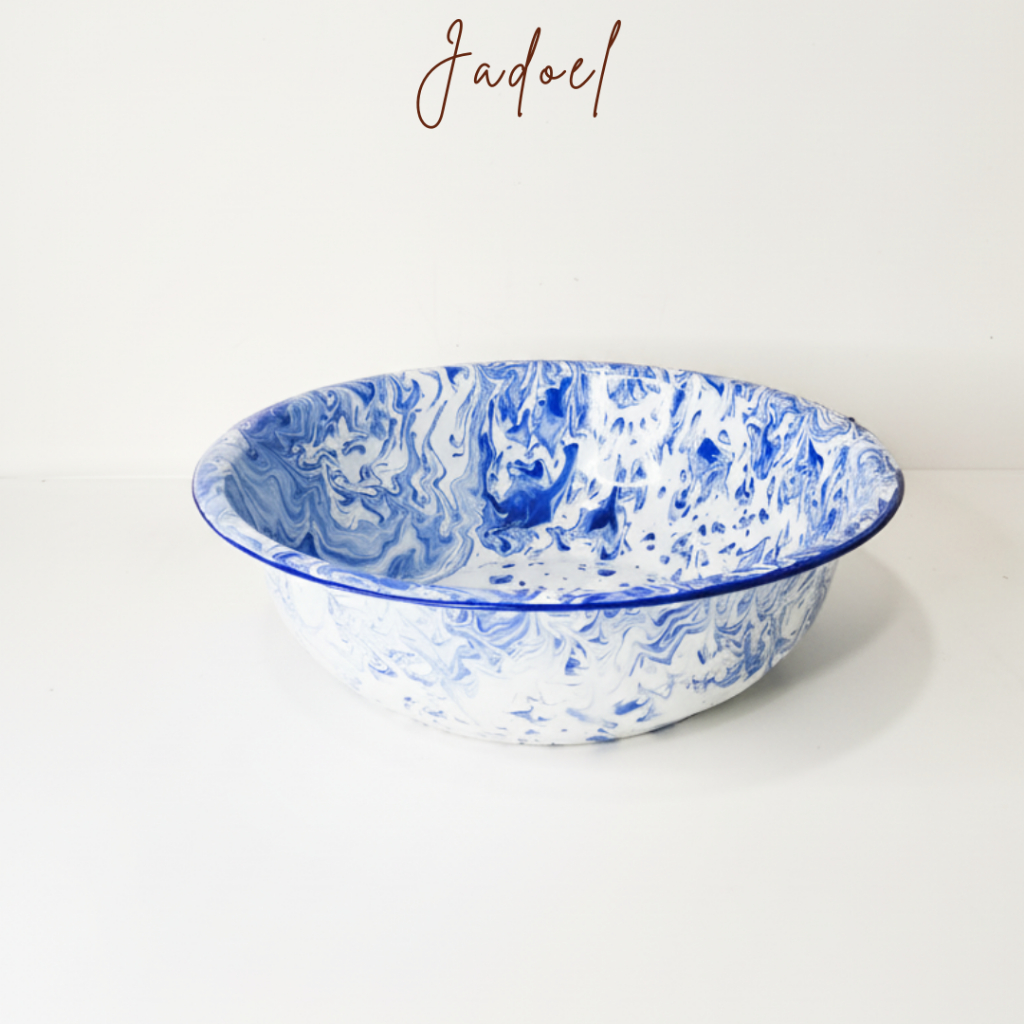 Waskom Kuwung Enamel Blirik Biru / Baskom Blirik UKuran 40cm Jadul serbaguna