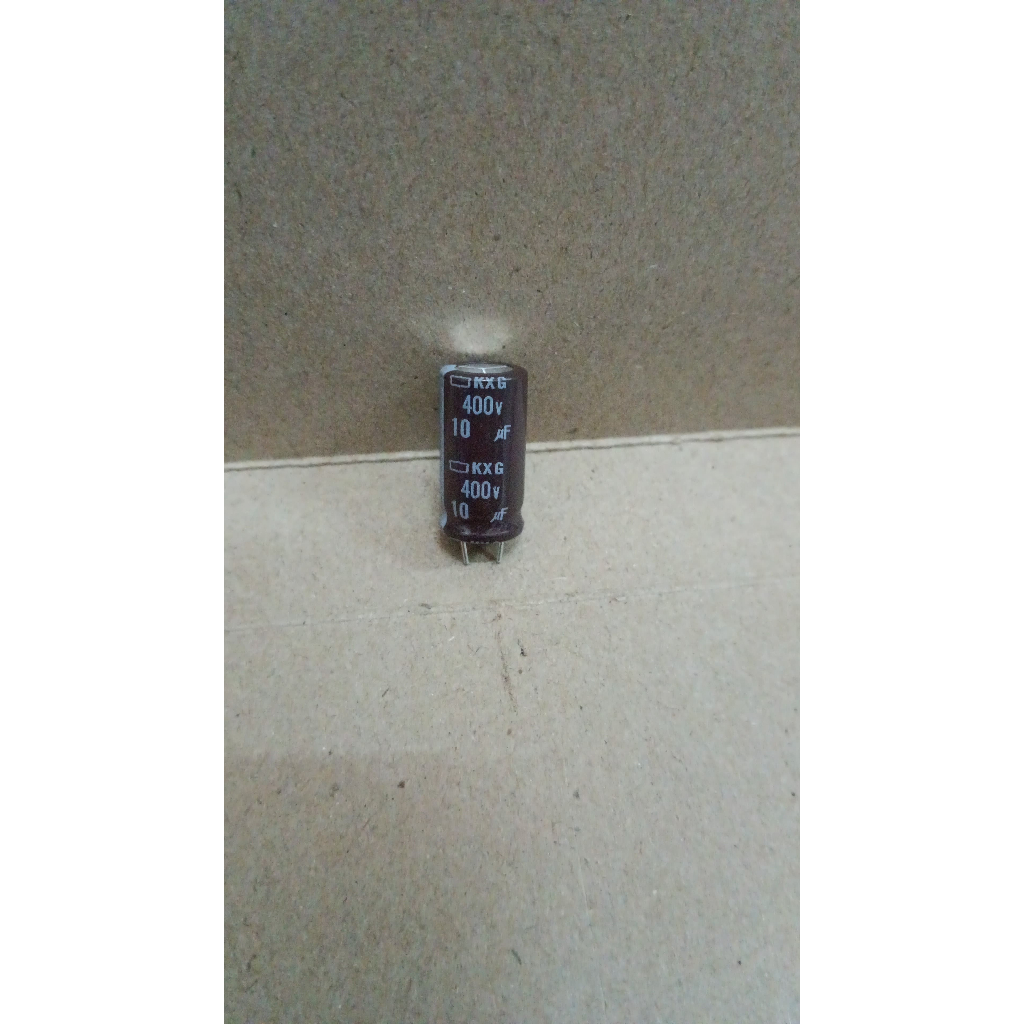 6429 kapasitor elco 10uf 10 uf 400v 400volt 400 volt nippon chemicon