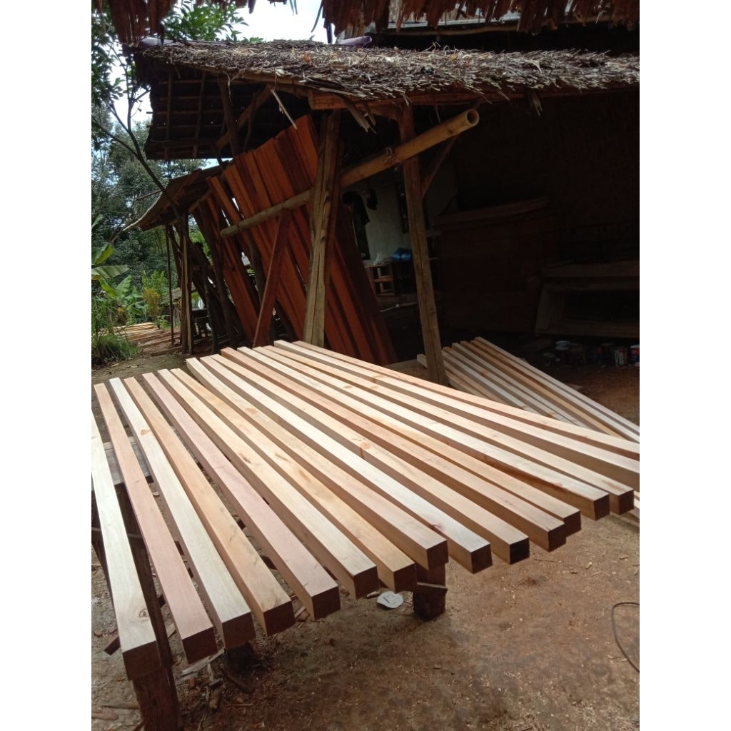 kayu balok plapon kayu mahoni 4x4x150