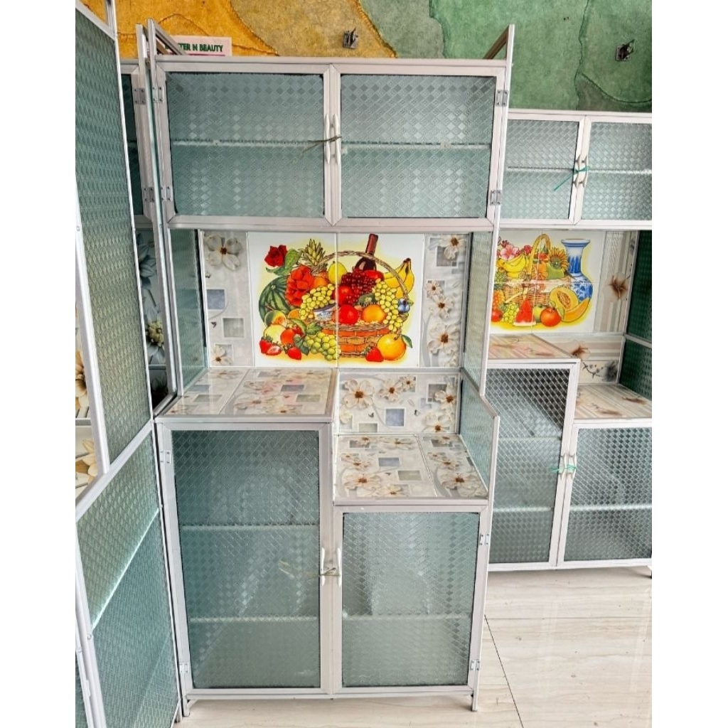 Rak piring aluminium 2 pintu full keramik