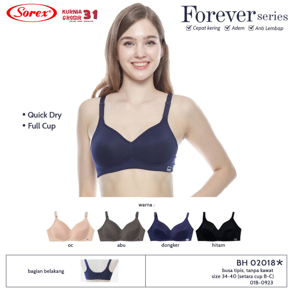 BH SOREX 02018 Size 34-40 Busa Tanpa Kawat CUP C / Pakaian Dalam Wanita