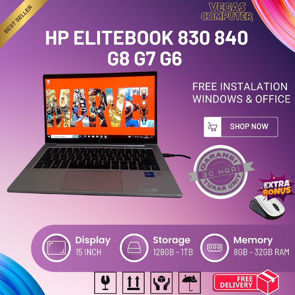HP Elitebook 840 G6 G7 G8 i7 Gen8 Gen10 Gen11 16GB 512GB - 840 G3 i7 Gen6 NoTS, RAM 8GB SSD 128GB