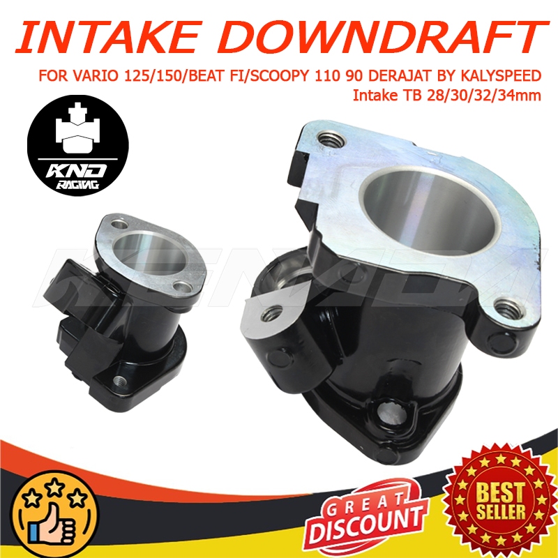 INTAKE DOWNDRAFT  90° VARIO 125/150/BEAT FI/SCOOPY 110 90 DERAJAT BY  Intake TB 28/30/32/34mm