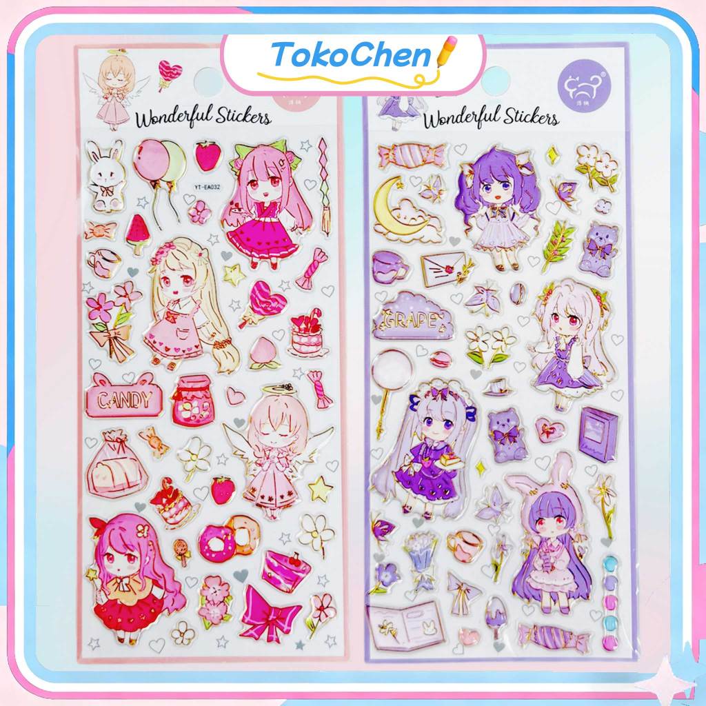 Stiker Timbul Yang Lucu Dan Berkualitas Tinggi Untuk Casing Ponsel Diy Buku Catatan Komputer Perleng