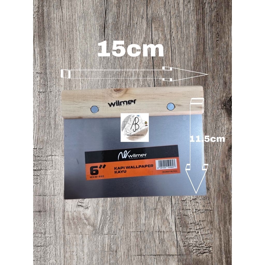 WILMER Kape Plat Besi Gagang Kayu 6" / Kape Gipsum Besi Gagang Kayu WILMER 6"