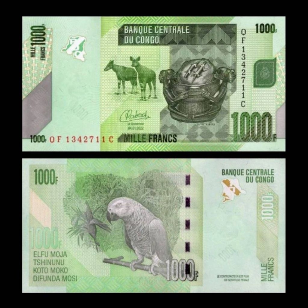 REPUBLIC DEMOCRATIC CONGO 1000 FRANCS 2022 UNC GRESS 1 Pcs UANG CONGO