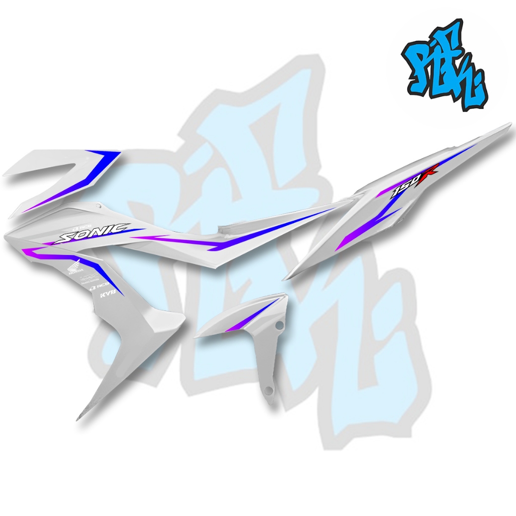Sticker Striping Honda Sonic 150R Striping Variasi Sonic Motif Simple Bahan Sticker Transparan