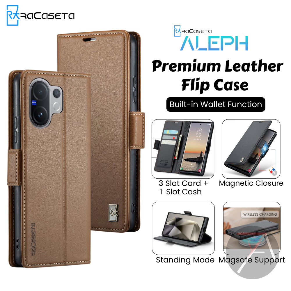 raCaseta ALEPH Flip Case untuk Vivo V60 V60Lite V50 V50Lite V40 V40Lite V30 V30Pro V30E V29 V29E V27