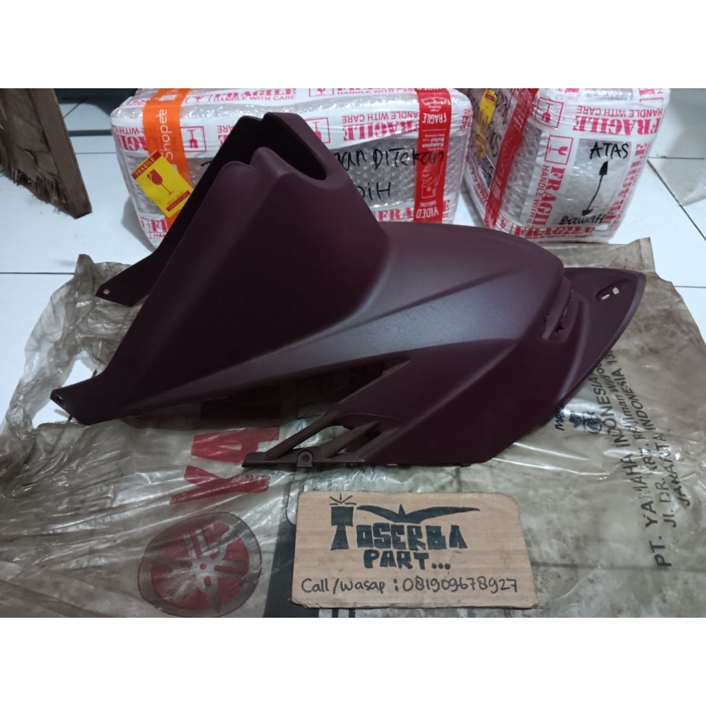 COVER TUTUP MESIN DEK MESIN KASAR MIO SOUL KARBU WARNA MERAH MAROON DOFF ORIGINAL BARU YAMAHA
