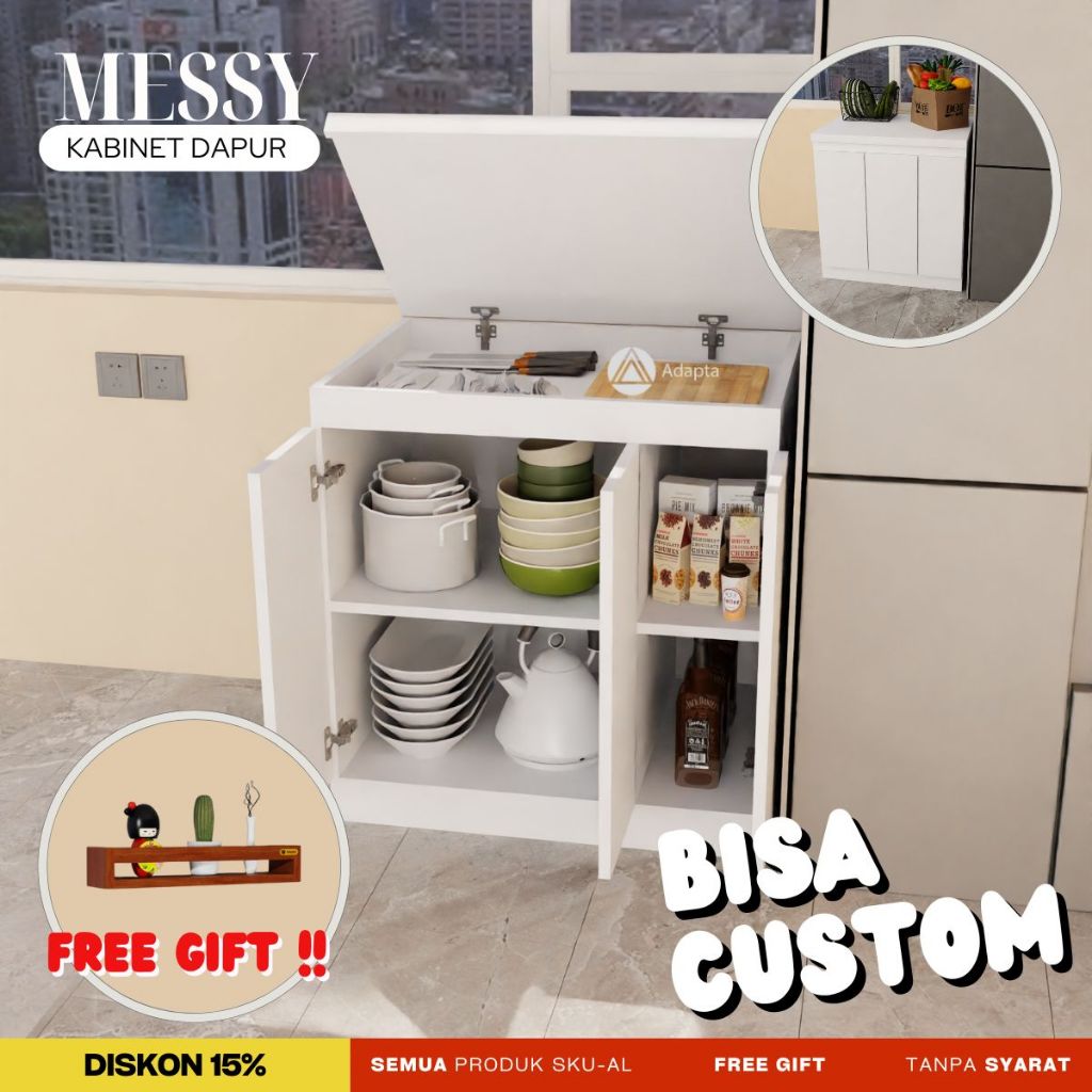 Adapta - Lemari Bawah Dapur Minimalis- Kabinet Dapur Bawah Hidden Storage- Kitchen Set Dapur-ALMESSY