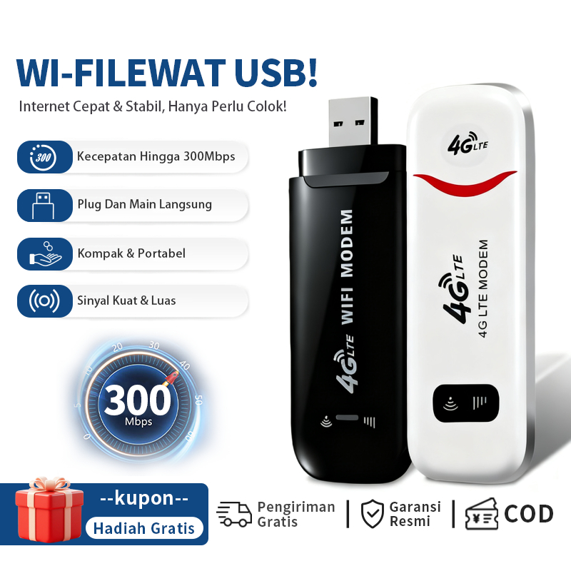 Modem WiFi 4G LTE Mini Portable Pocket WiFi 150 Mbps dengan kartu SIM All Operator Dapat Diganti Den