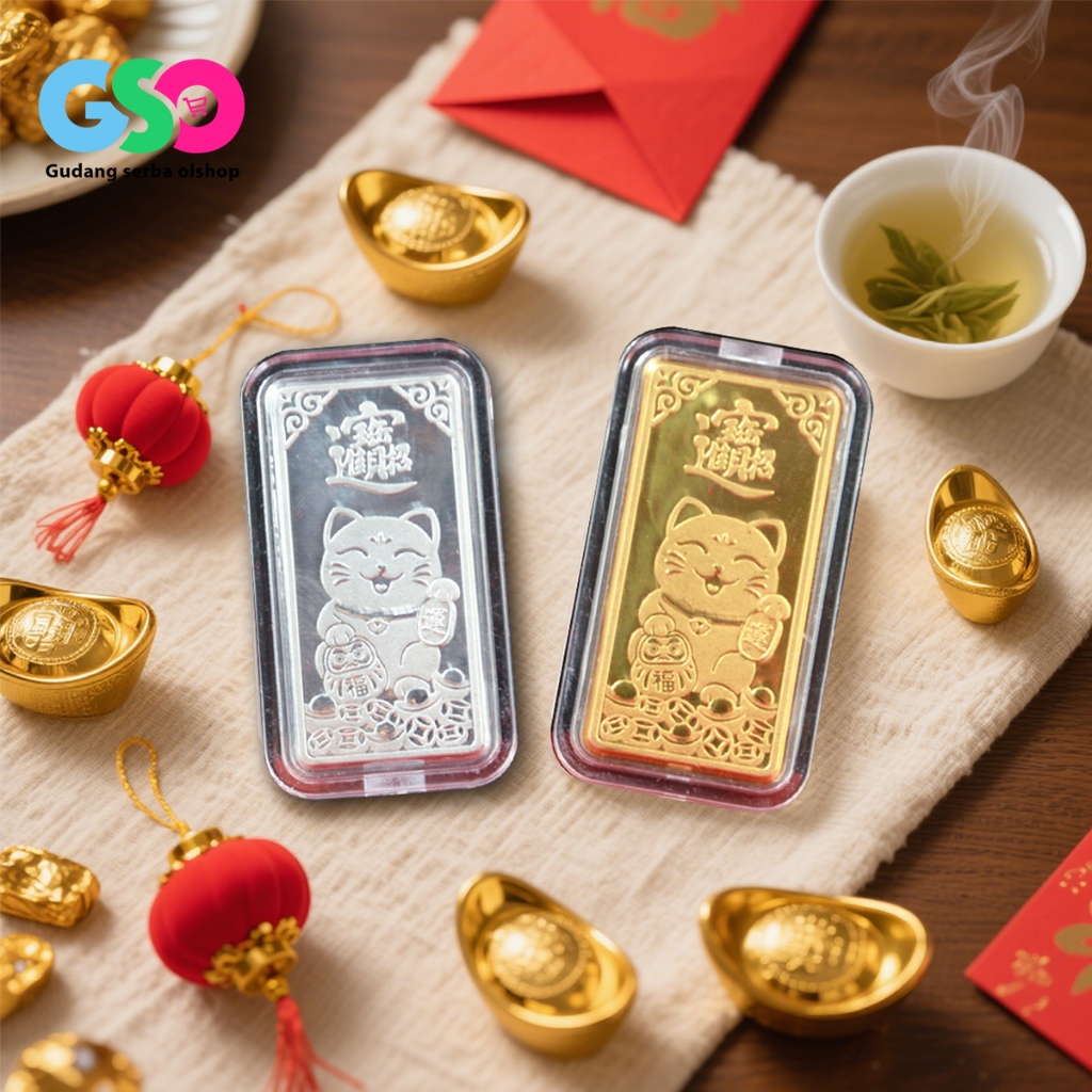 [GSO]Koin Emas Keberuntungan Lucky Cat Amulet Penarik Rezeki Souvenir Hadiah Koleksi Wealth Money Ma