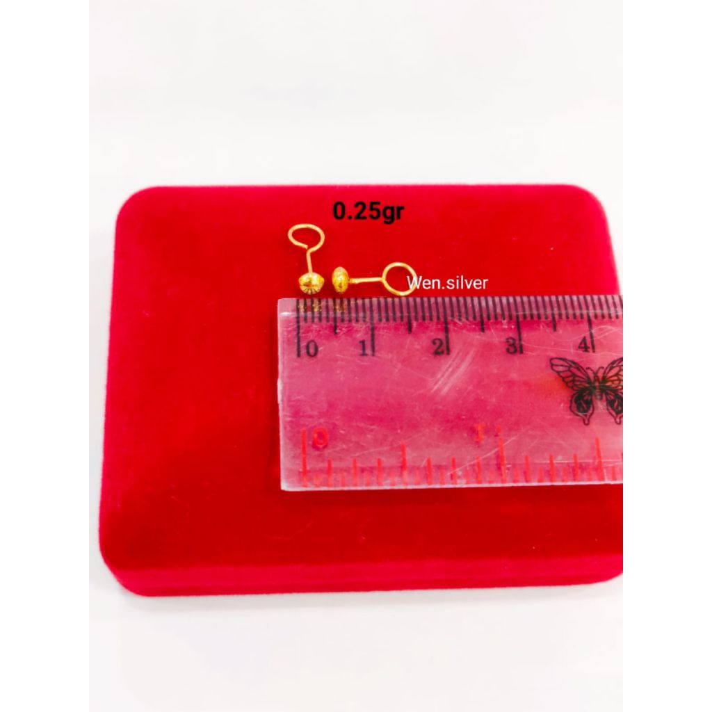 ANTING TOGE PENTOL 0.25 GR PERAK 925 LAPIS MAS