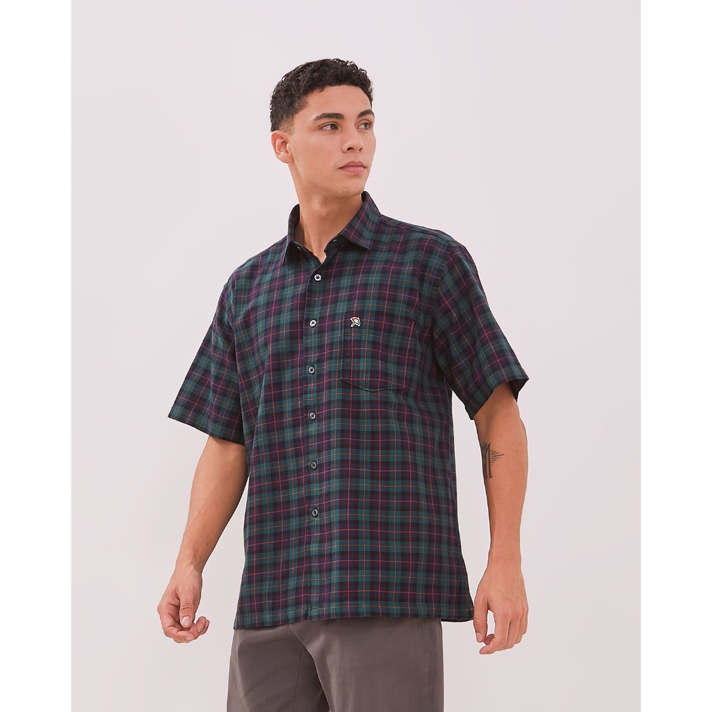ARNOLD PALMER Kemeja Lengan Pendek Motif Kotak Biru Pria - P-DKCE07-Z9