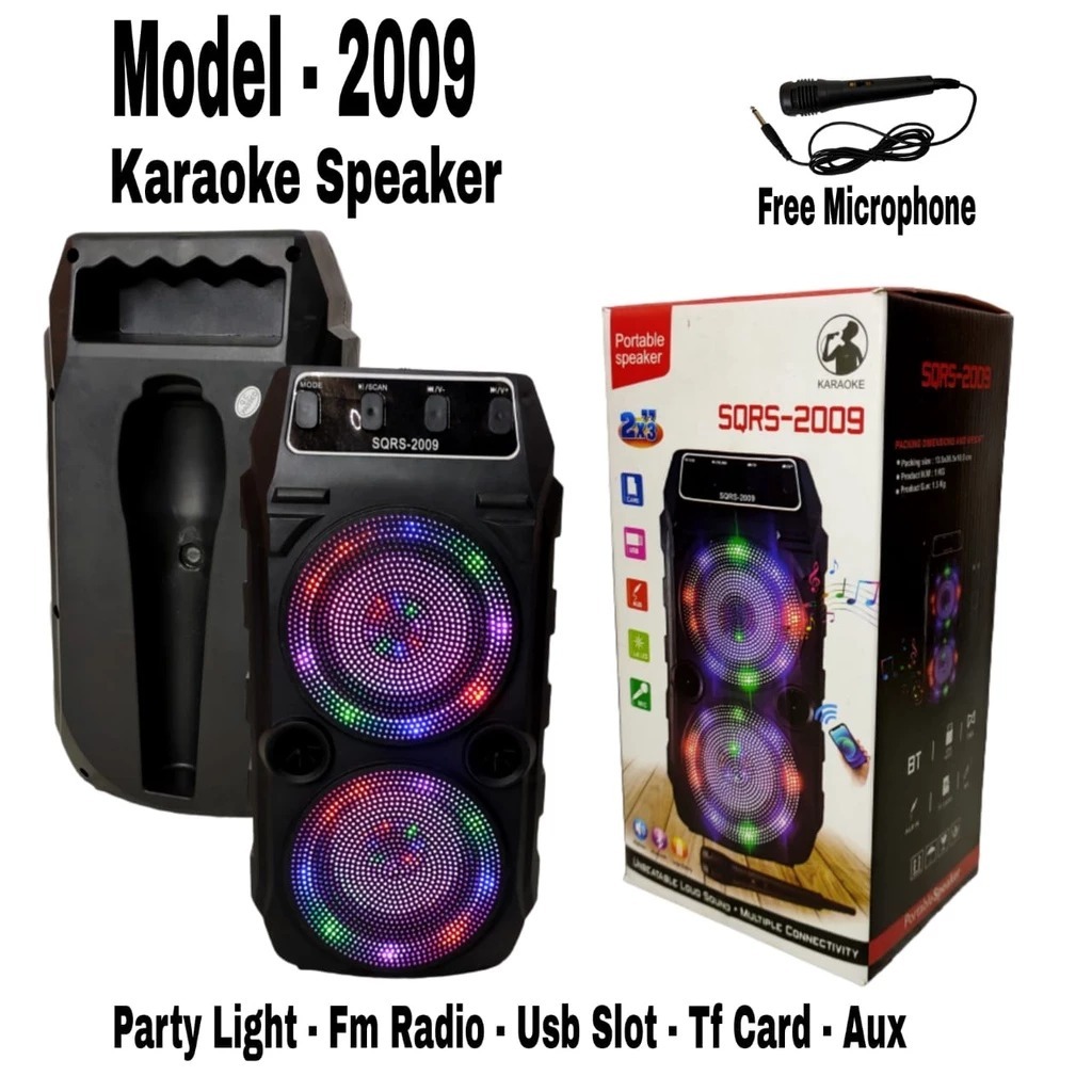 HOT DEALS SQ 2009 speaker bluetooth + mic karaoke SQ 2009 speaker bluetooth