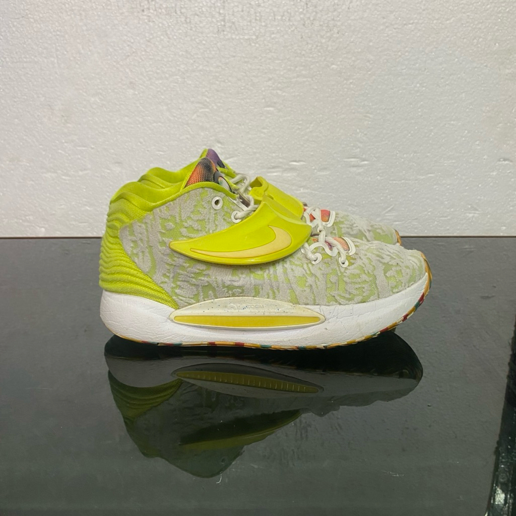 Size 42.5 iNsole 27 Cm Sepatu Sneakers Nike KD 14 White Lime Green