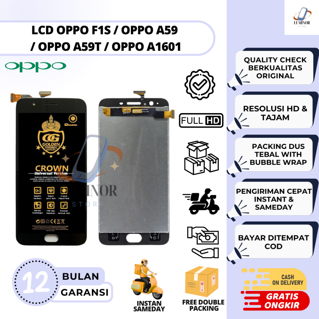 LCD OPPO F1S FULLSET TOUCHSCREEN - LCD OPPO A59 - LCD OPPO A59T - LCD OPPO A1601 COMPLETE ORIGINAL