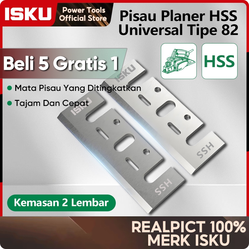 ISKU Pisau Mesin Serut 82mm x 30mm x 3mm TCT HSS Planer Blade Mata Pasah Kayu Ekstra Keras Tahan Pak