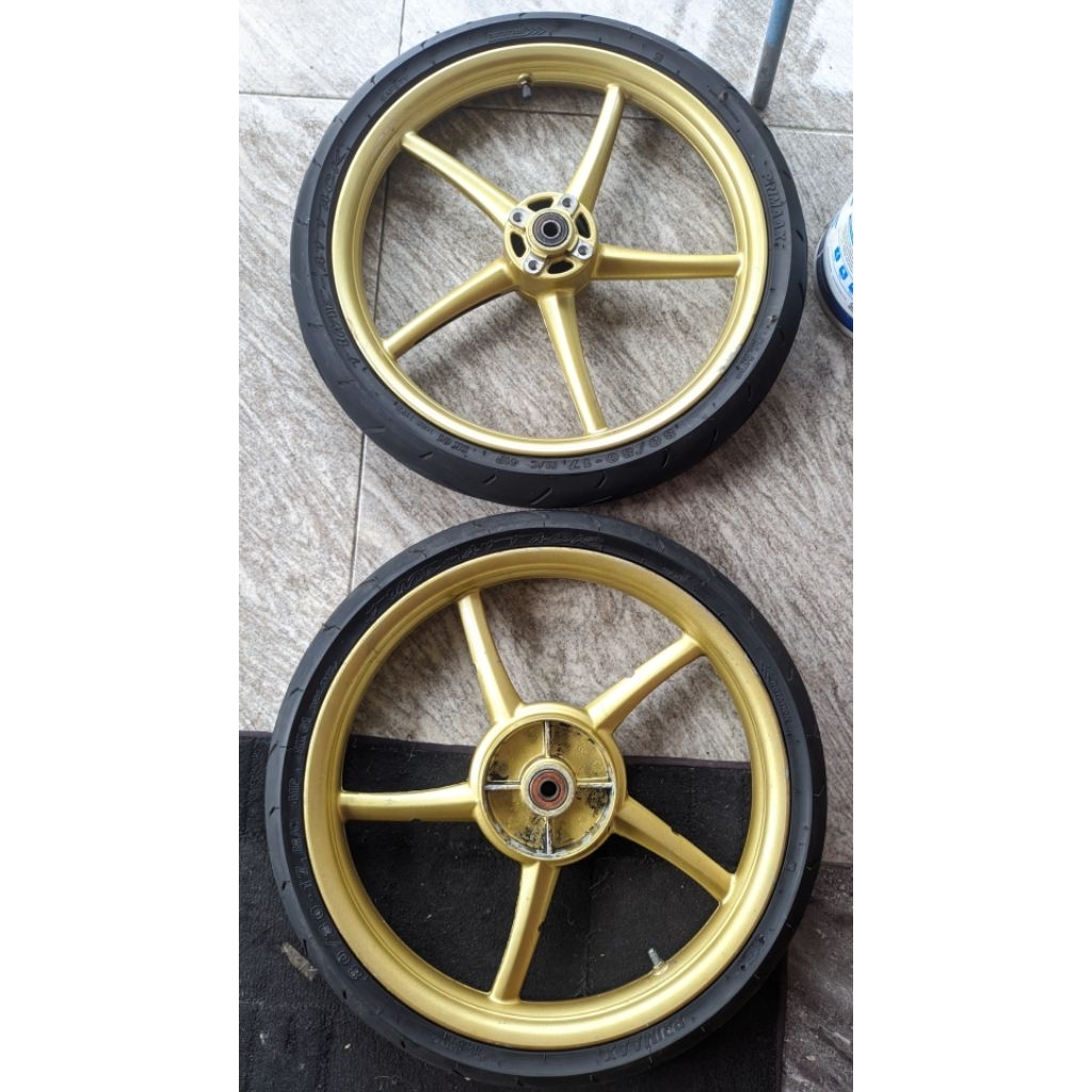 velg copy rcb merk ROSSI set depan belakang + ban baru