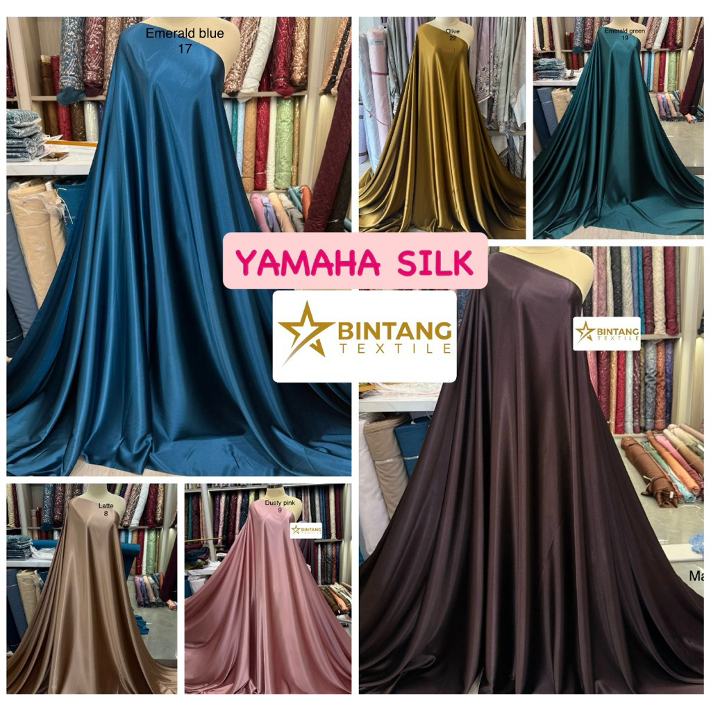 Kain YAMAHA Silk 100% / Bahan Gamis Kebaya Satin Atasan Tunik